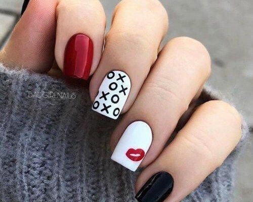 valentines nails