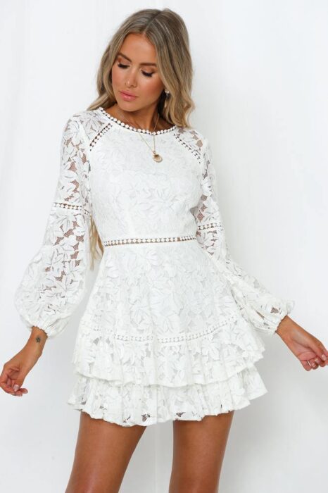 white lace dress