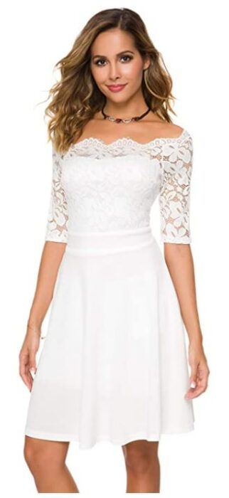 white lace dress