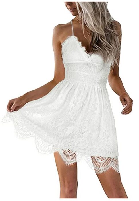 white lace dress