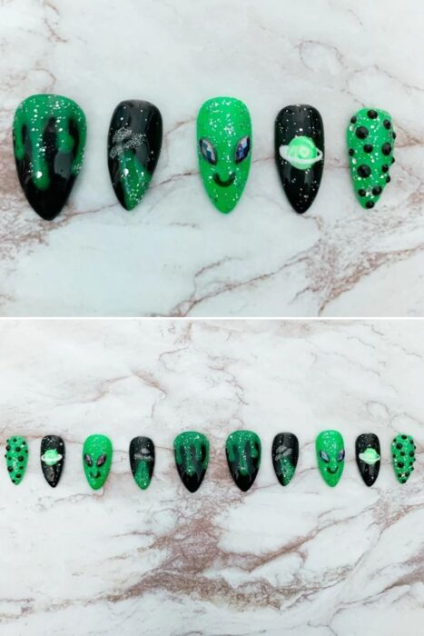 alien nail art