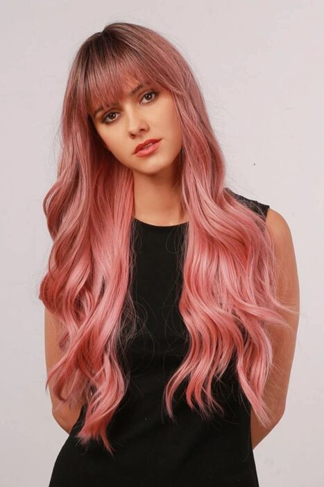 pink hair extensions