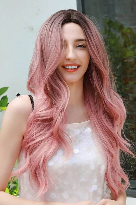 pink hair extensions