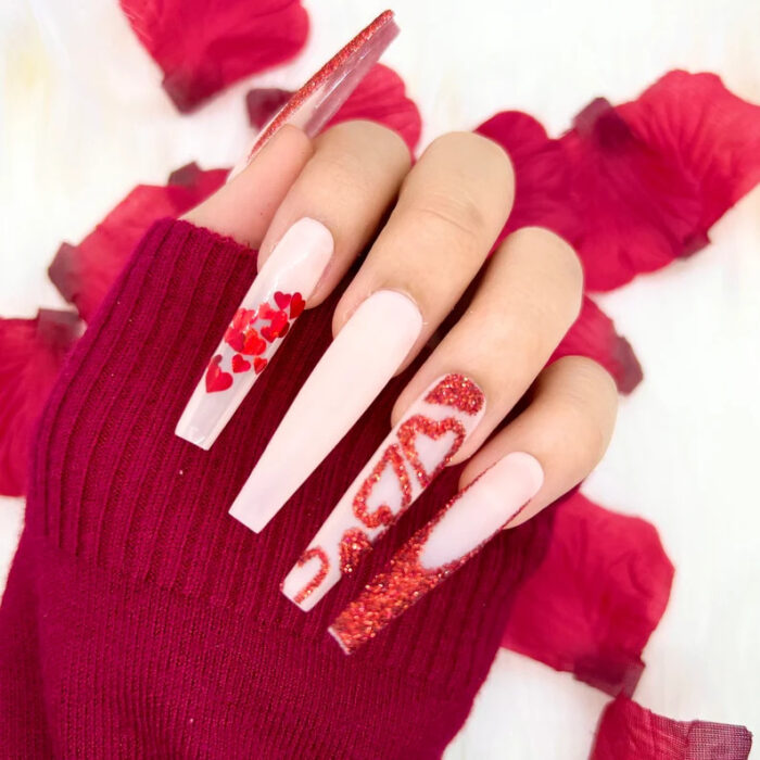 valentines day nails acrylic